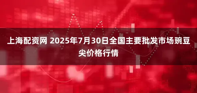 上海配资网 2025年7月30日全国主要批发市场豌豆尖价格行情